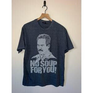 Y2K Seinfield Shirt No Soup For You Blue Humor TV Show Graphic Tee 2010 Large